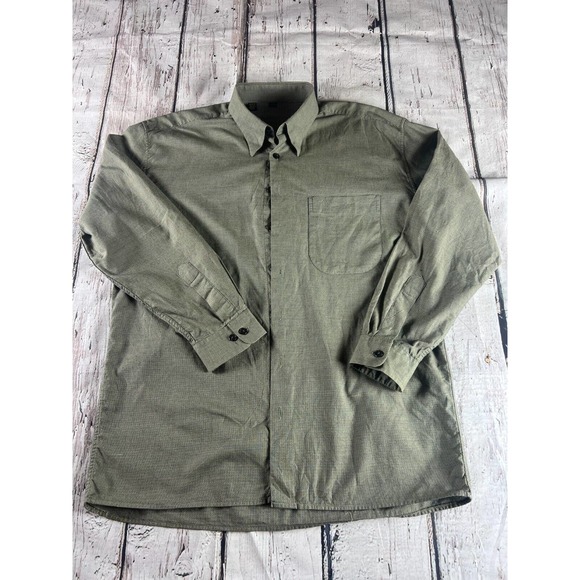 Signature Jack Lipson Mens Button Down Shirt Green Size Large - Picture 1 of 6